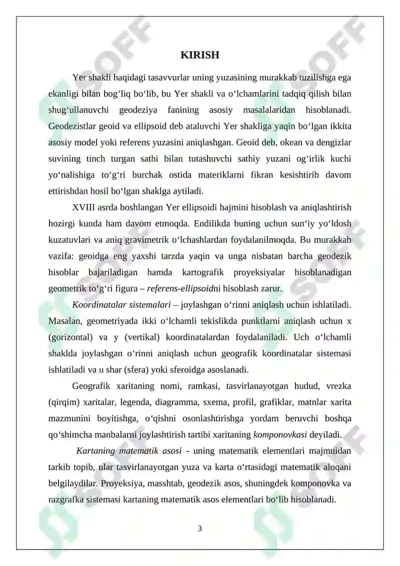 UMUMGEOGRAFIK KARTALARDA GEOGRAFIK ASOSNI TASVIRLANISHI KURS ISHI 3