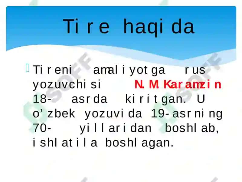 Tire va qo’shtirnoqning qo’lanishi 3
