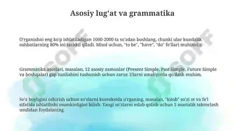 Ingliz tilida so'zlashishni oson o'rgatish usullari 3