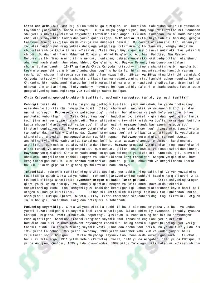 O'rta Osiyo tabiiy geografik o’lkasi 3
