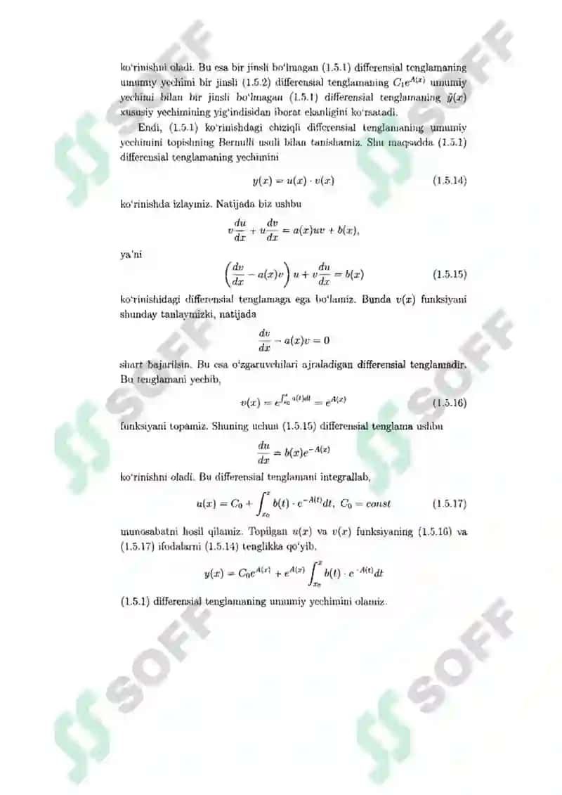 Chiziqli differensial tenglamalar.  2 soat ma’ruza. 3