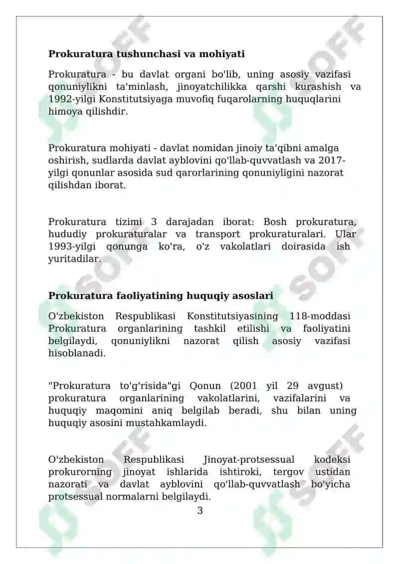 Prokuratura organining faoliyati maqsadi va vazifalari 3