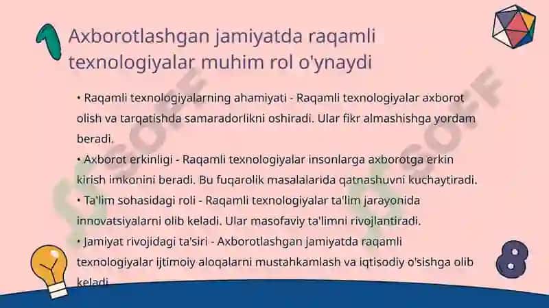 Raqamli texnologiyalar va axborotlashgan jamiyat 3