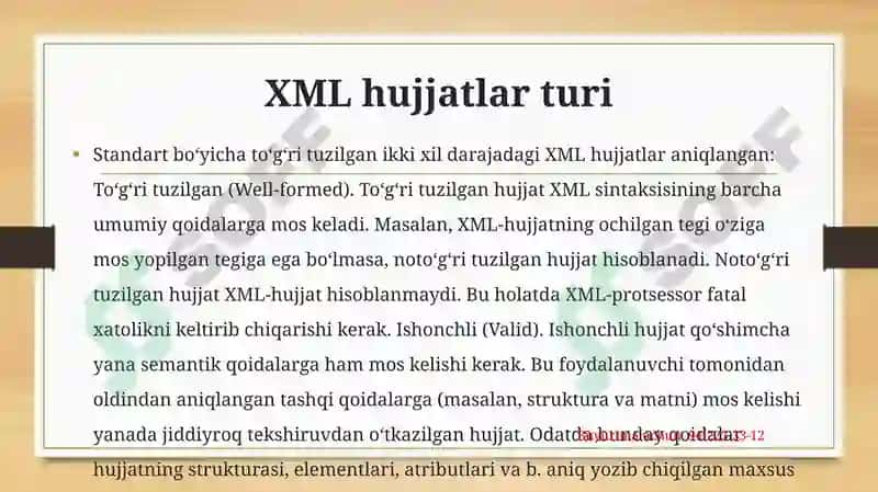 XMLdama’lumotlarbazasini tasvirlash 3