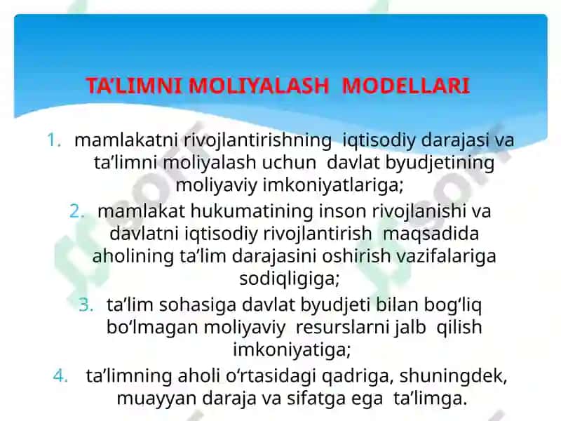 Ta’lim Tizimini Maliyalash 3