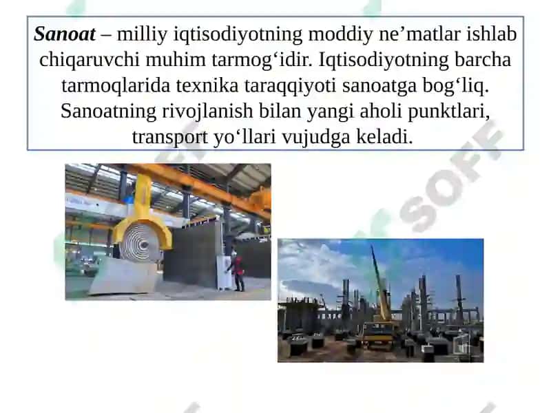 SANOAT MILLIY IQTISODIYOTNING TAYANCH TARMOG‘I 3