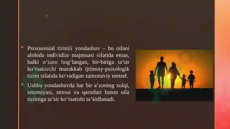 Oilalar bilan ishlashda psixosotsial tizimli yondashuv 3