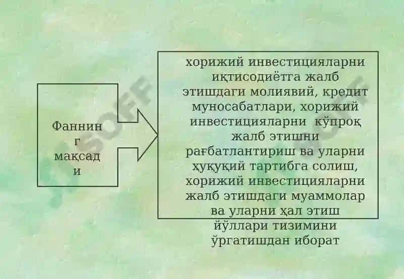 Хорижий инвестициялар ҳақида тушунча ва унинг моҳияти. Хорижий инвестицияларнинг шакл ва турлари 3