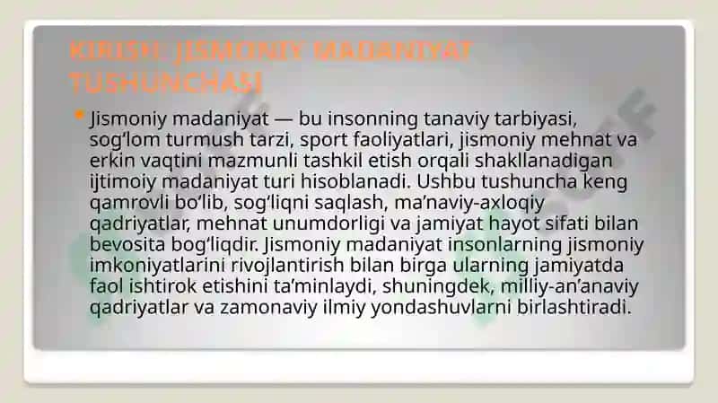 Jismoniy madaniyat Tushunchasi 3