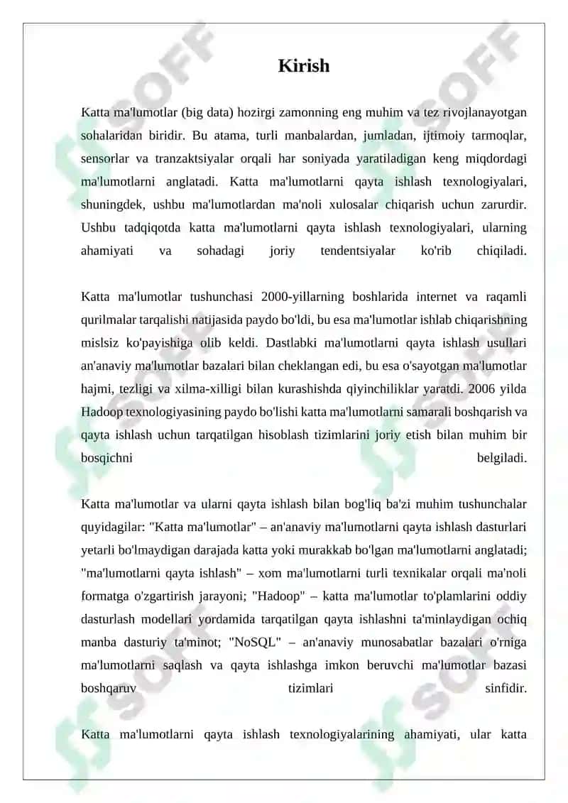 Katta Malumotlar (Big Data) Ni Qayta Ishlash Texnologiyalari 3