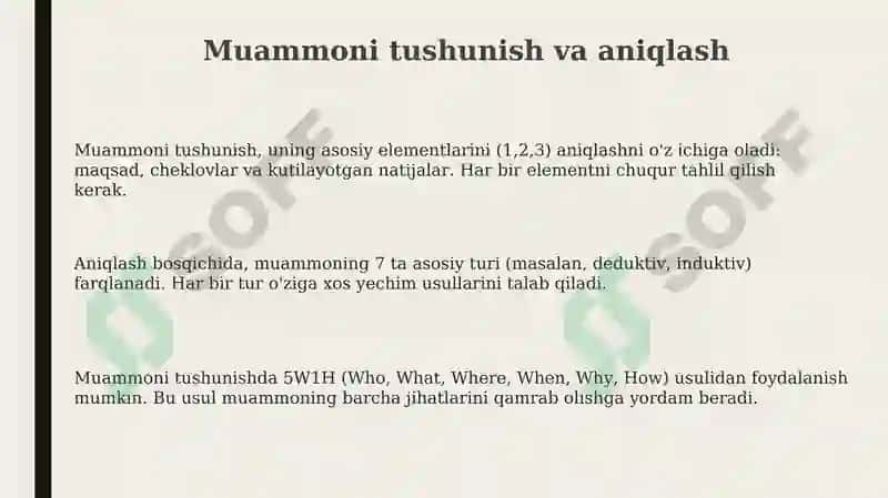 Mantiqiy fikrlash muammosi yechish 3