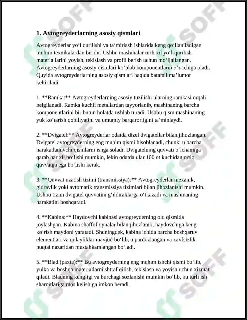 AVTOGREYDERLARNI ISHLASH TEXNOLOGIYASI 3