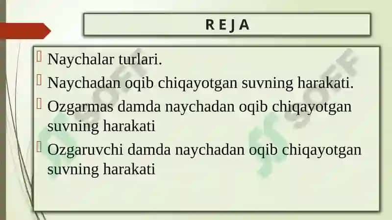 GIDRAVLIKA fanidan Ma'ruza 3