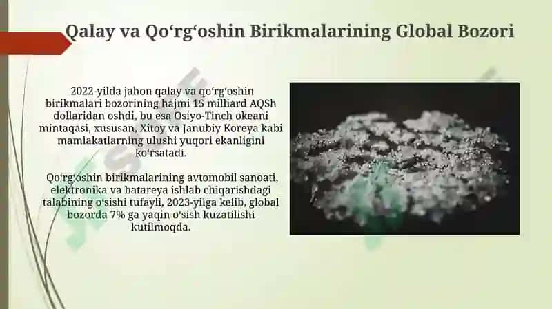 Qalay va Qoʻrgʻoshin Birikmalarining Global Bozori 3