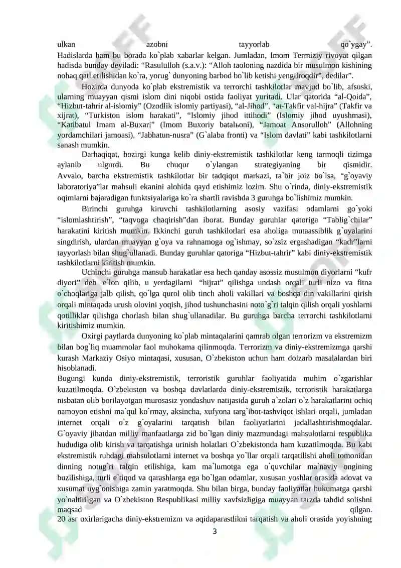 Ekstremistik terroristik markazlarning maqsadi va intilishlari 3