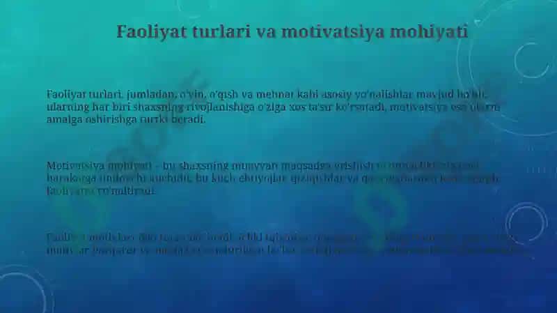 Faoliyatturlari.Motivvamotivatsiya 3