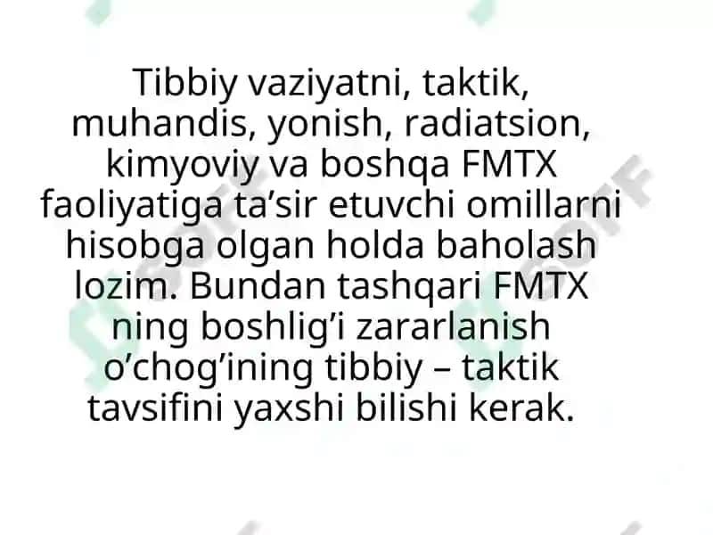 SHIKASTLANISH O’CHOG’IDA DASTLABKI UMUMIY, DASTLABKI TIBBIY YORDAMNI TASHKIL ETISH 3