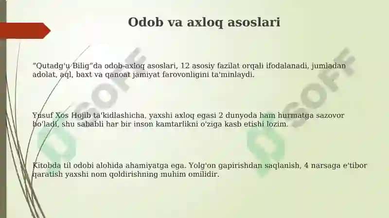Qutadg’u Bilig 3