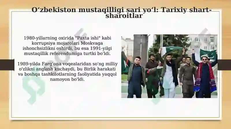 Mustaqil Oʻzbekiston Respublikasining tashkil topishi va uning tarixiy ahamiyati 3