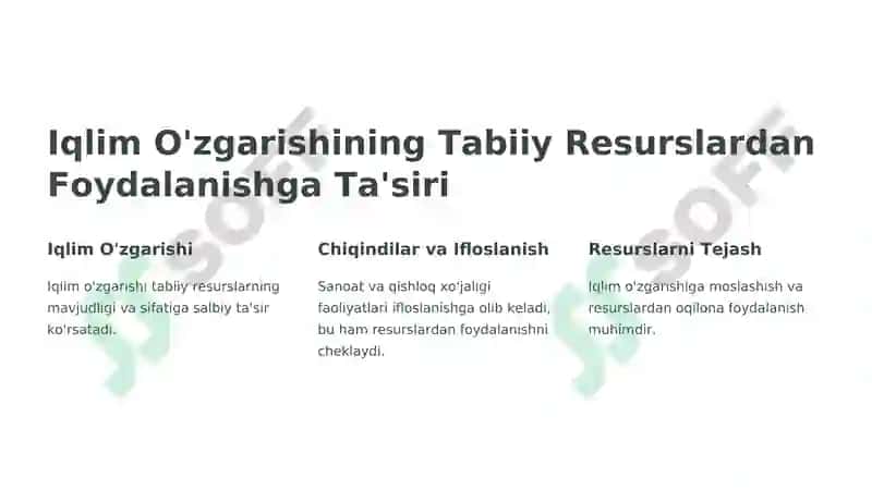 Tabiiy Resurslardan Oqilona Foydalanish 3