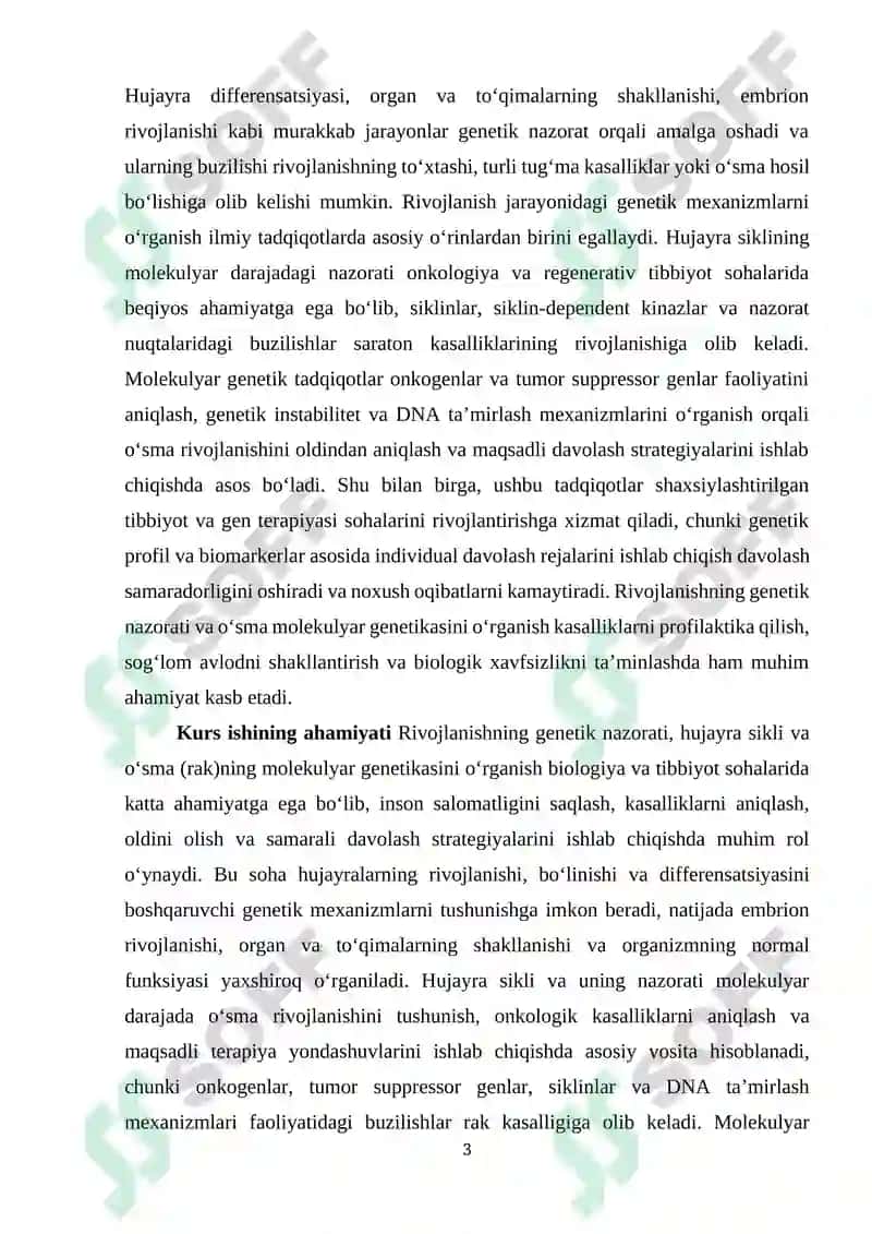 Hujayra Sikli va Genetik Nazorati 3
