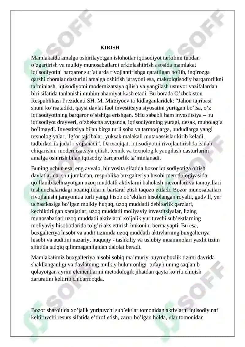 Uzoq muddatli aktivlar va ularni qayta baholash 3