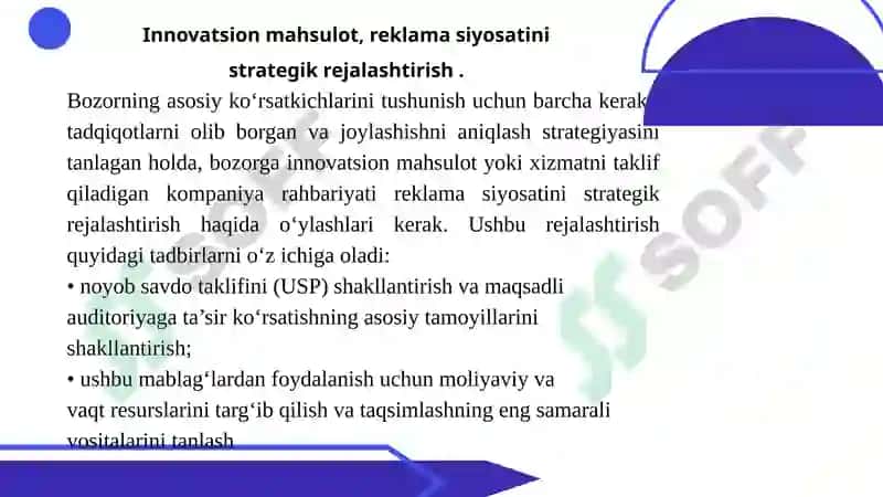Mavzu:Innovatsion mahsulotni bozorga chiqarish  strategiyalari 3