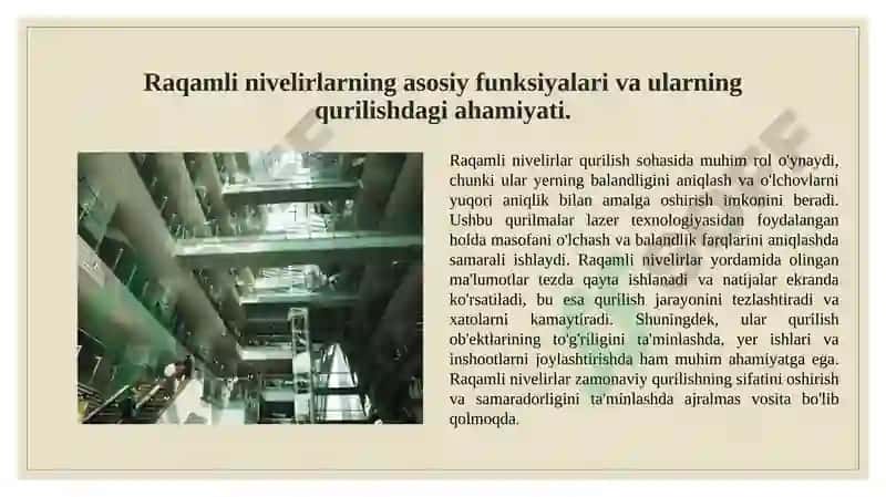 Raqamli nivelirlarning xarakteristikasi 3