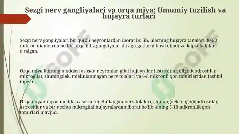Nervtizimisezuvchi nervtugunlari orqamiyagistalogiya 3