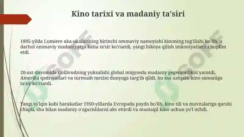 Kino-axborot madaniyatning muhim manbai ekanligi 3