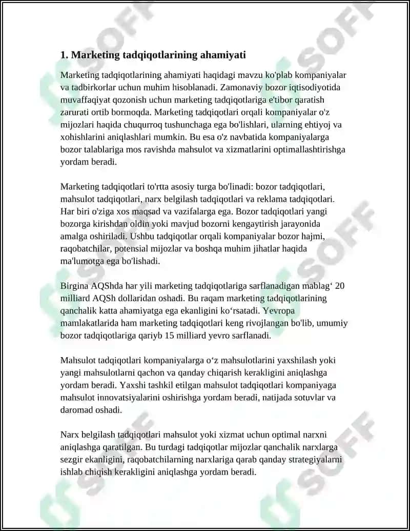 MARKETING TADQIQOTLARI VA TADQIQOT USLUBLARI 3