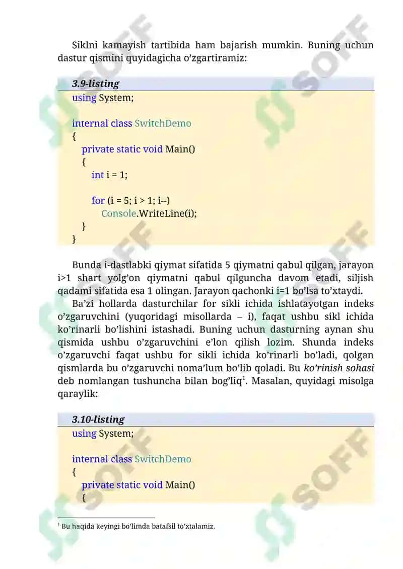 Takrorlash operatorlari 3