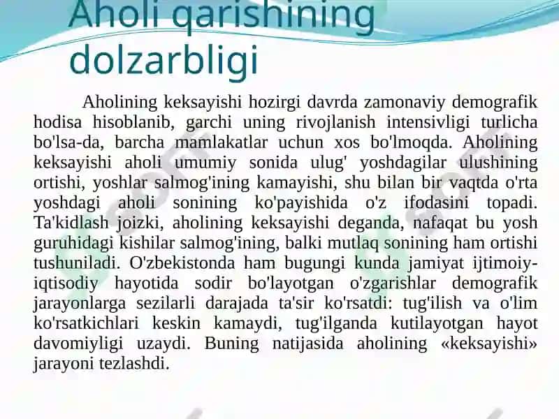 AHOLINING QARISHI VA UNING DEMOGRAFIK OMILLARI 3