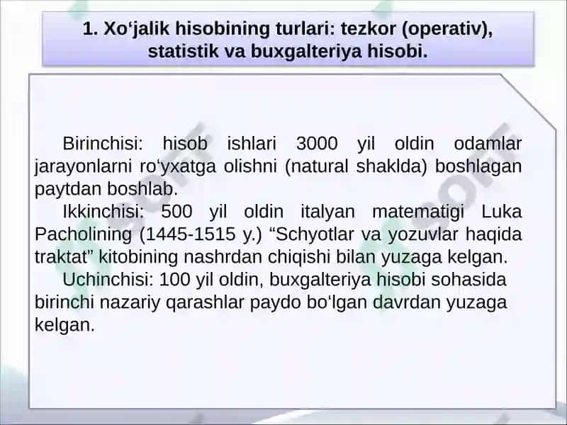 Buxgalteriya hisobifaniga kirish 3
