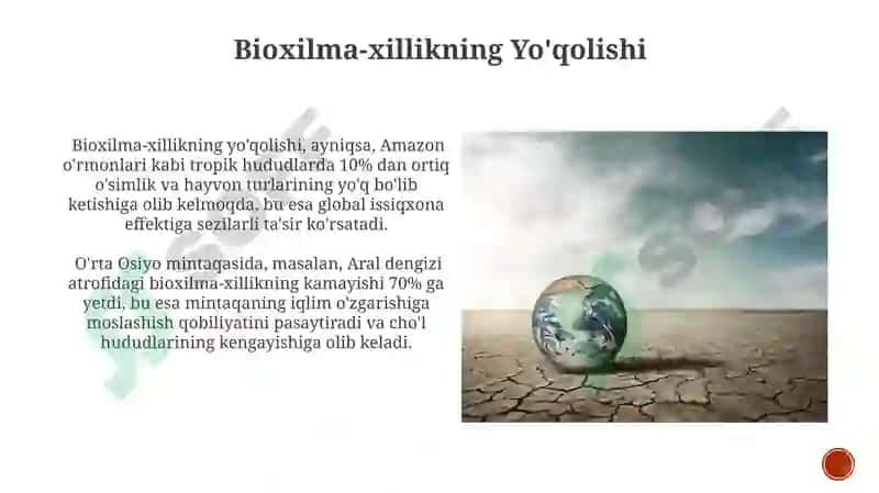 Bioxilma-xillikning Yo'qolishi 3