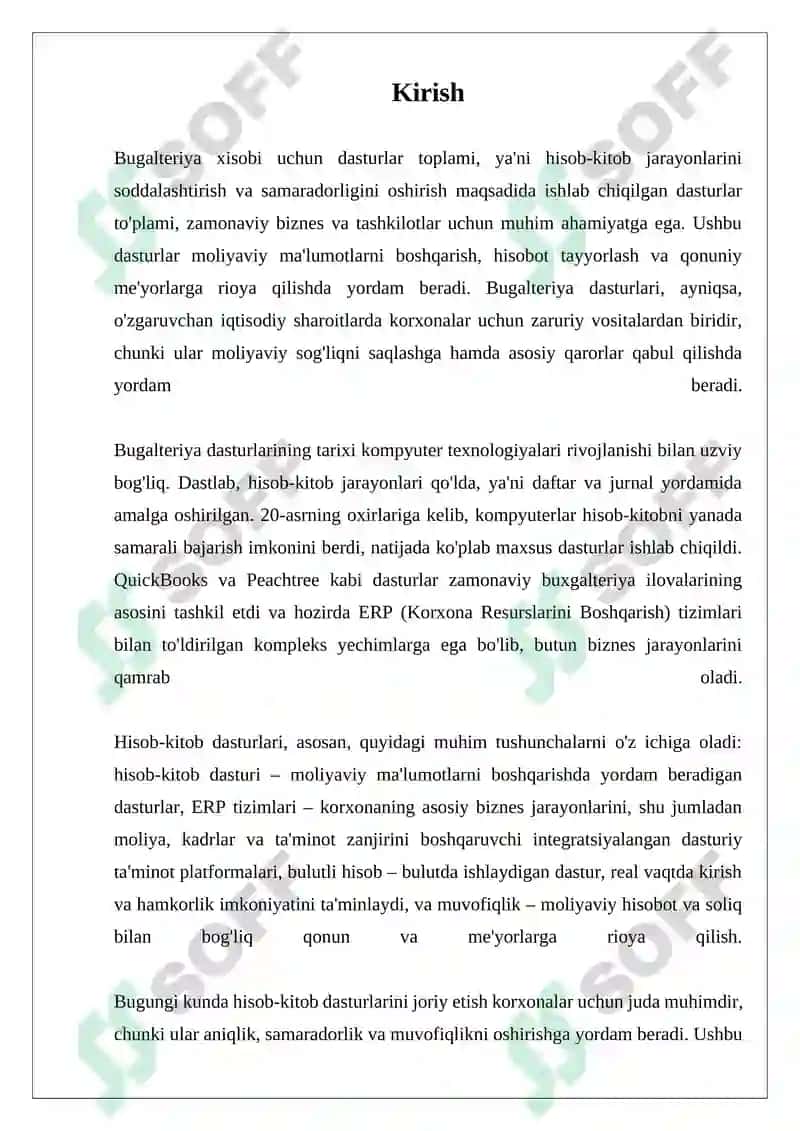 Bugalteriya xisobi uchun dasturlar toplami 3