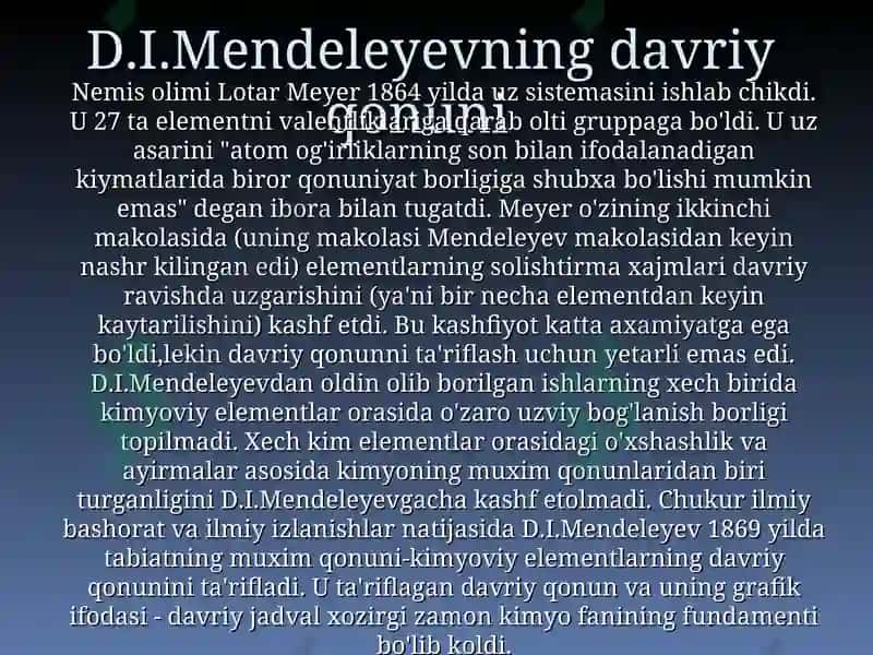 Atomlarning davriy va davriy bo'lmagan xossalari 3