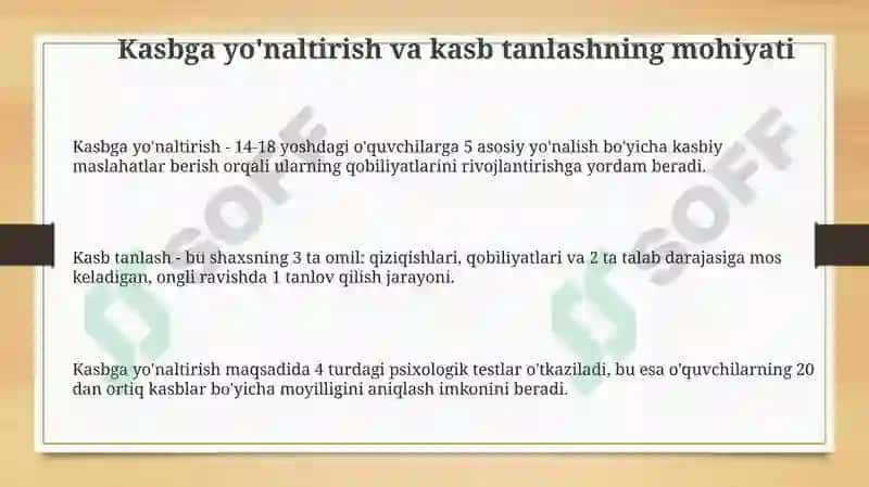 Kasbtanlashga yo‘naltirish va kasb tanlashning psixologik xususiyatlari 3