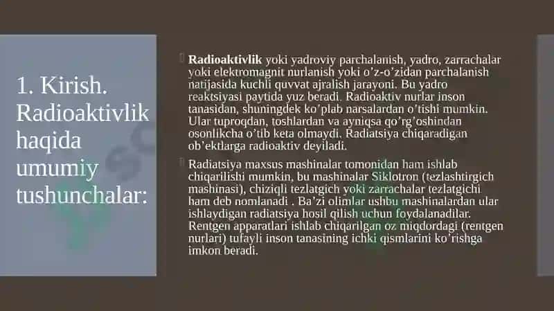 RADIOAKTIVLIKNING TURLI SOHALARDA AMALDA QO`LLANILISHI 3