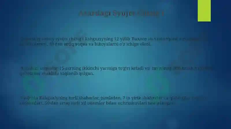 "Qissasi Rabgʻuziy" asari tahlili 3