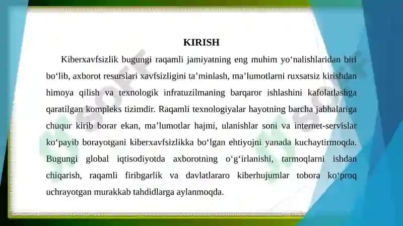 Kiberxavfsizlikning fundamental tushunchalari va zamonaviy klassifikatsiyasi 3