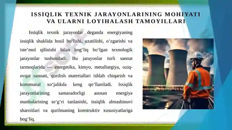 Issiqlik texnik jarayonlarining loyihasi. Suv, gaz dinamikasining hisobi. 3