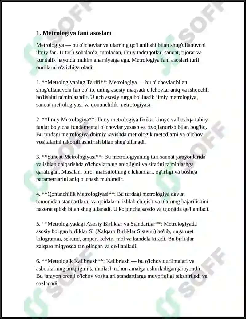 METROLOGIYA VA STANDARTLASH VA SERTIFIKATSIYA FANI VA UNING VAZIFASI 3