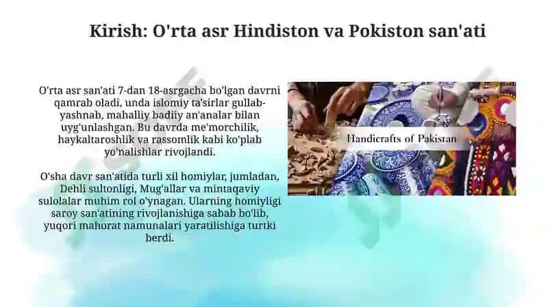 O'rta asr Hindiston va Pokiston san'ati 3