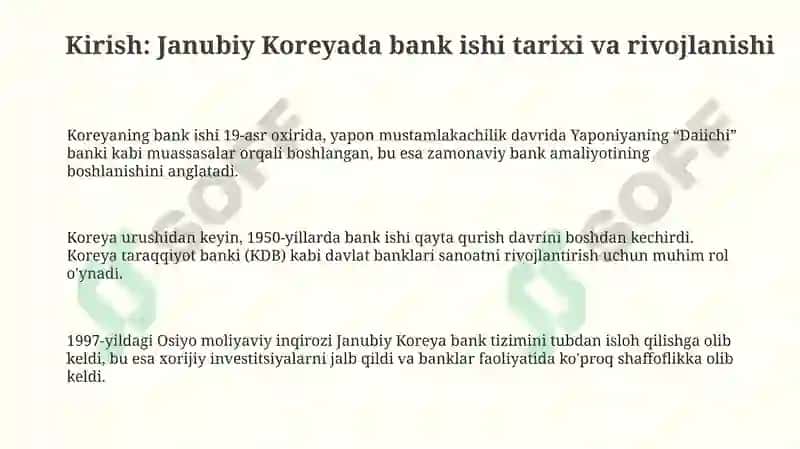 Janubiy Koreyada bank ishi tarixi va rivojlanishi 3