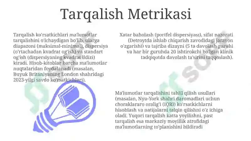 Tarqalish Metrikasi 3