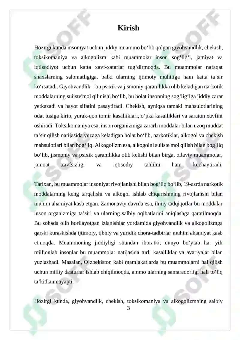 GIYOHVANDLIK, CHEKISH, TOKSIKOMANIYA VA ALKOGOLIZIMNING SALBIY OQIBATLARI 3