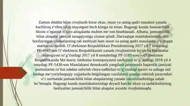 O’zbekistonda jamoatchilik bilan aloqalarni o’rganish holati. 3