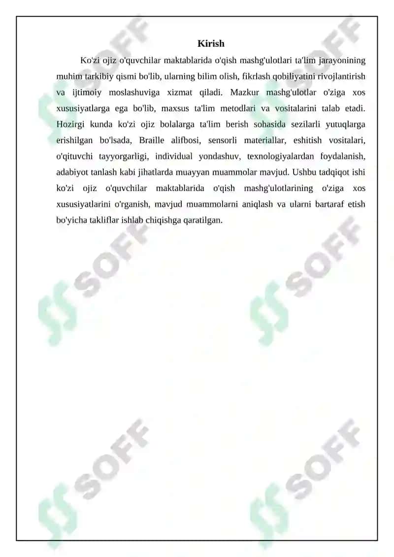 Braille alifbosi va sensorli materiallar: O'qish jarayonining asosiy vositalari 3