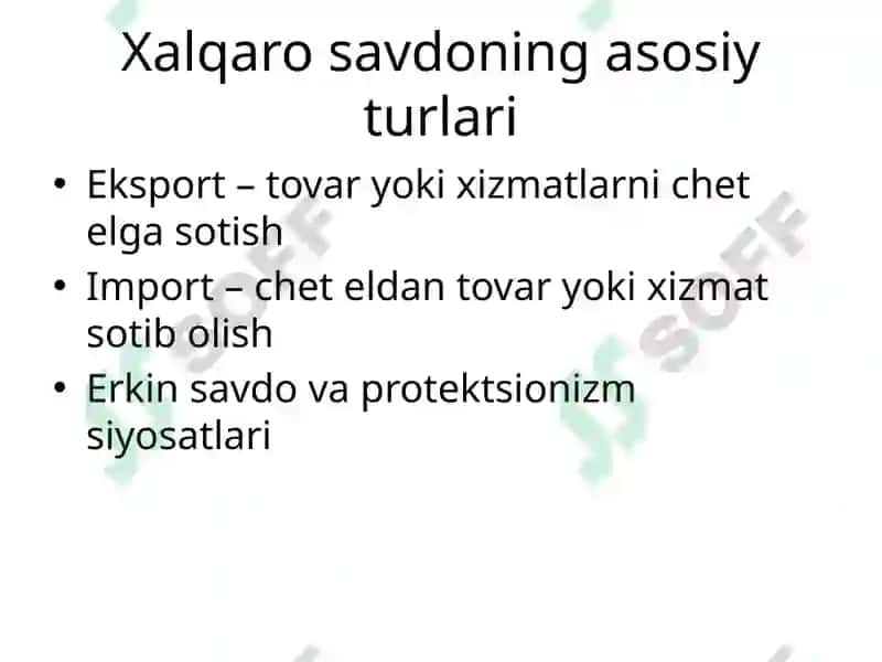Xalqaro Savdo va Iqtisodiyot 3